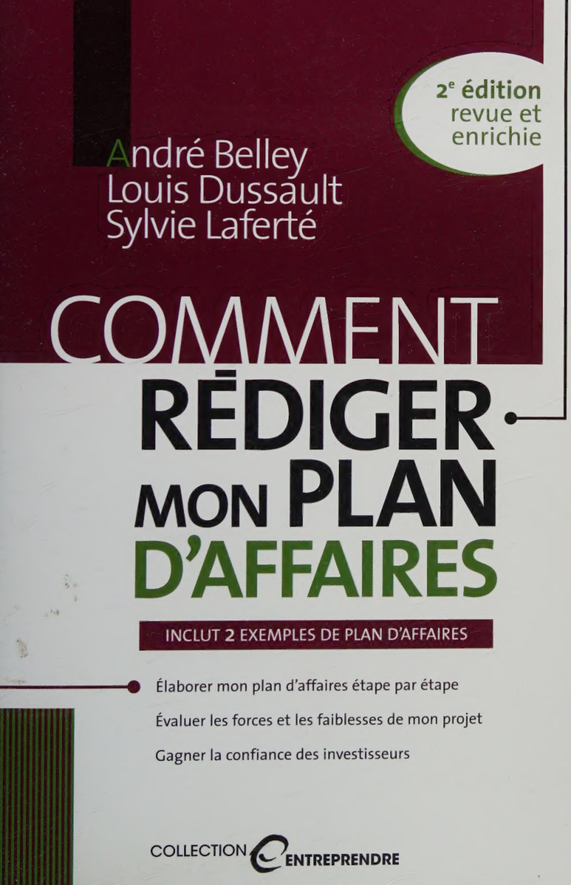 Couverture de Comment rédiger mon business plan