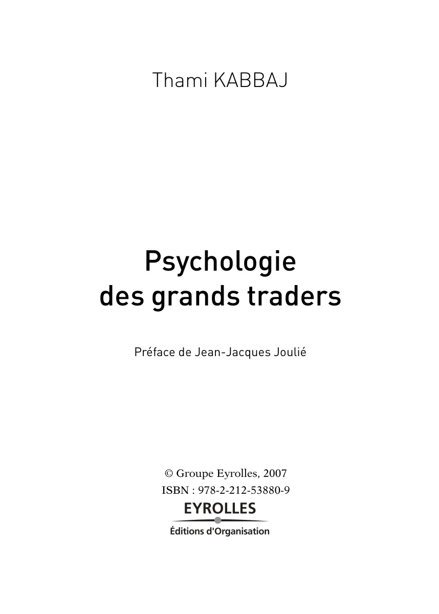 Couverture de Psychologie des grands traders